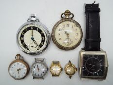 A collection of watches to include a Swiss silver cased pocket watch (800 fineness),