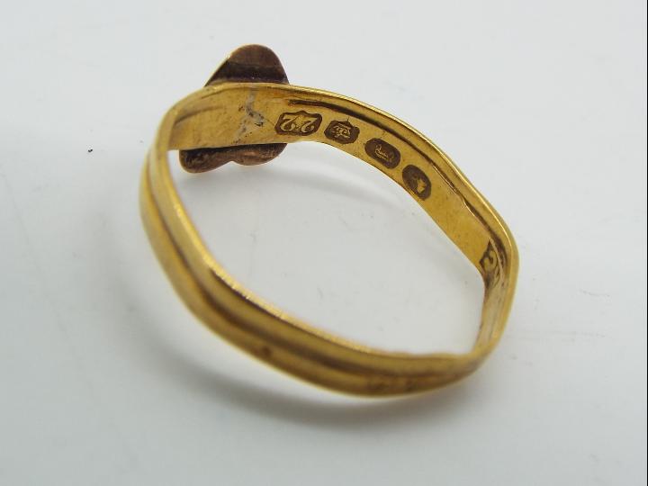 22 ct gold - a hallmarked 22 ct gold wedding band, - Image 4 of 4