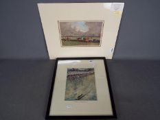 Two hunting related prints comprising a humorous print after Norman Thelwell entitled 'Humane Meet