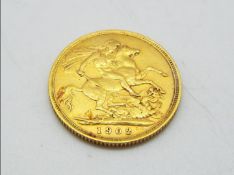 Numismatology - a 1902 gold sovereign