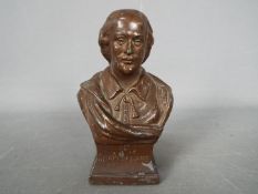 A cast aluminium, novelty money bank in the form of a bust of William Shakespeare,