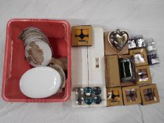 Unused Retail Stock - Lot to include white, oval side dishes, candles and a wall clock.