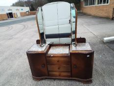 Good quality marble topped dressing table with mirror,