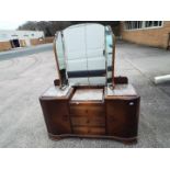 Good quality marble topped dressing table with mirror,