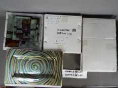 Unused Retail Stock - Ten Art glass plates two different designs,