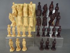 Chess Set - A 'The English Civil War' chess set by Studio Anne Carlton, king approximately 12.