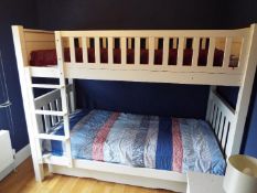 A set of good quality bunk beds, dismantled for transportation.