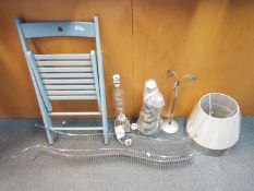 Unused Retail Stock - Lot to include a folding chair, lamps, lamp shade,