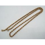 9 ct gold - a 9 ct gold rope chain, approx 63 cm (l), approx weight 16.