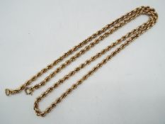 9 ct gold - a 9 ct gold rope chain, approx 63 cm (l), approx weight 16.