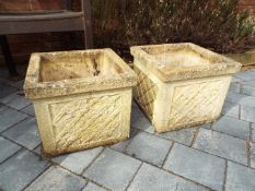 Two stoneware planters of cuboid form,