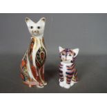 Royal Crown Derby - Two cat paperweight comprising 'Siamese Cat', 13.