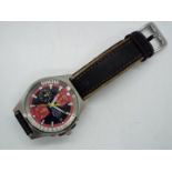A gentleman's Seiko chronograph on leather strap, V657-9030.