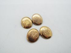 A pair of gentleman's cufflinks, stamped 9ct, approximately 4.3 grams all in.