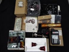 Unused Retail Stock - Lot to include glassware, bottle stoppers, Christmas table runners,