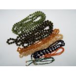 Natural beads - a quantity of natural beaded necklaces to include a graduated 47 cm Coral necklace,