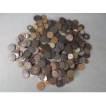 A collection of coins, predominantly UK, Georgian and later including cartwheel penny.