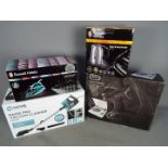 Four boxed household items to include a Rapid Pro vacuum cleaner, Bush MTT1 mini turntable,