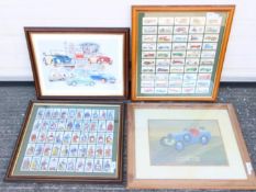 A framed set of Players cigarette cards of speedway riders,