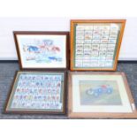 A framed set of Players cigarette cards of speedway riders,