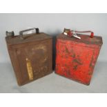 Automobilia - Two vintage fuel or petrol cans, each with brass cap, each approximately 32 cm (h).
