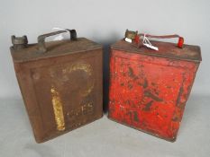 Automobilia - Two vintage fuel or petrol cans, each with brass cap, each approximately 32 cm (h).