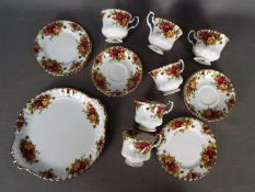 Royal Albert - A small collection of tea wares in the 'Old Country Roses' pattern comprising cake