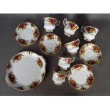 Royal Albert - A small collection of tea wares in the 'Old Country Roses' pattern comprising cake