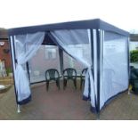A hexagonal pavilion tent / marquee measuring approximately 213 cm x 360 cm x 360 cm and four