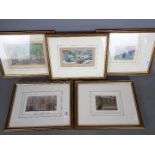 Brocklehurst Whiston - Five woven silk pictures,