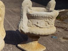 Garden Stoneware - a reconstituted large twin handles planter in the form of an urn