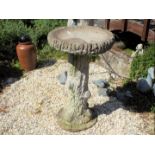 Garden Stoneware - a reconstituted stoneware birdbath on pedestal base,