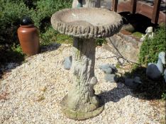 Garden Stoneware - a reconstituted stoneware birdbath on pedestal base,