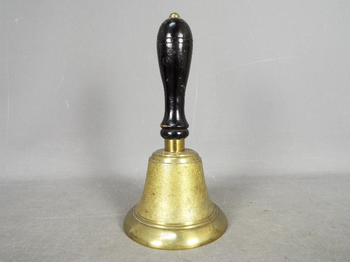 A World War Two (WW2 / WWII) hand bell, marked A.S.