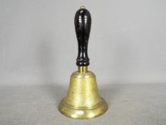 A World War Two (WW2 / WWII) hand bell, marked A.S.