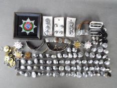A collection of Fire Service buttons, badges and similar.
