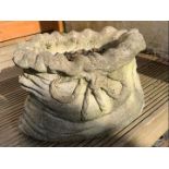 Garden Stoneware - a reconstituted stoneware planter in the style of a sack,