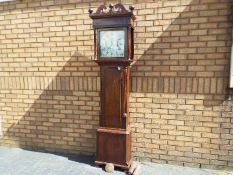 A late 18th century oak and mahogany cased 8-day longcase clock, 13 inch painted dial,