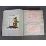 A vintage autograph book containing various signatures including George Formby, Kitty Masters,