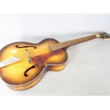 A Hofner Compensator six - string acoustic guitar, ca 1950s, model Congress,