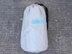 An Aerobed inflatable bed contained in carry bag.