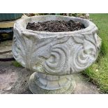 Garden Stoneware - a reconstituted stoneware planter on pedestal base,