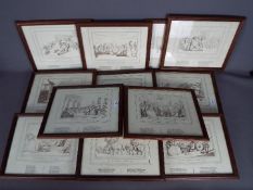 Rowlandson, Thomas 'Comforts Of Bath' series - Twelve engraved plates, all framed under glass,