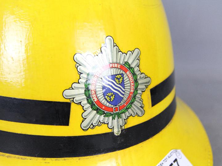 A vintage fireman's helmet for Merseyside Fire Brigade, - Image 3 of 7