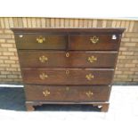 A chest of two over three drawers measuring approximately 104 cm x 110 cm x 54 cm