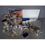 A collection of good quality plated ware to include sauce boats, knife rests, tankards,