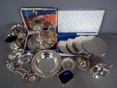 A collection of good quality plated ware to include sauce boats, knife rests, tankards,