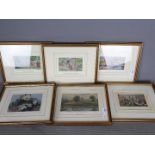 Brocklehurst Whiston - Six woven silk pictures,