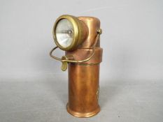 A CEAG Miners Supply Co brass and copper lamp, type BE3,