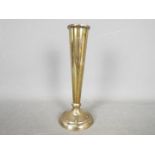 A George V hallmarked silver vase of trumpet form, Sheffield assay 1930,